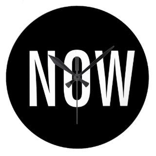 The NOW Clock (Black and white pop design)