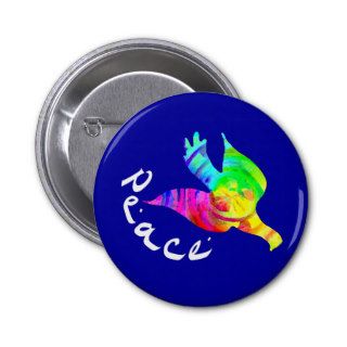 Rainbow Peace Dove Buttons