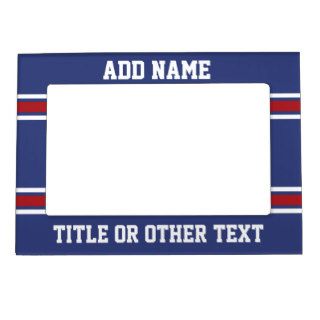 Blue Red Football Jersey Custom Name Number Magnetic Frame