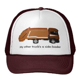 baseball cap, brown garbage truck mesh hats