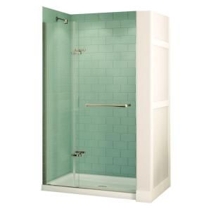 MAAX Reveal 32 in. x 48 in. x 74 1/2 in. Alcove Standard Shower Kit in Chrome with Base in White  Center Drain 106097 000 001 100
