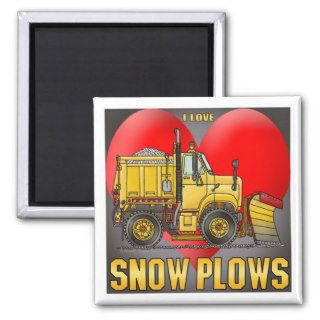 I Love Snow Plow Trucks Magnet