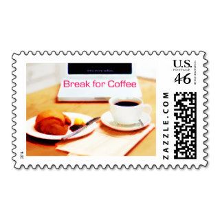 Coffee, Croissant & Computer Coffee Break Postage