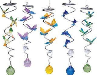 24 Pack of Metal Twists with Crystals Chime  Decorative Hanging Ornaments  Patio, Lawn & Garden