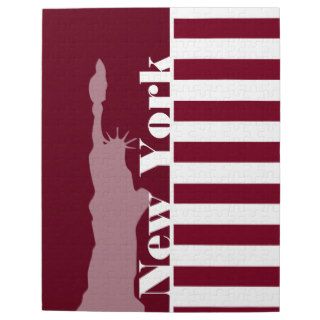 Burgundy Stripes; New York Jigsaw Puzzle