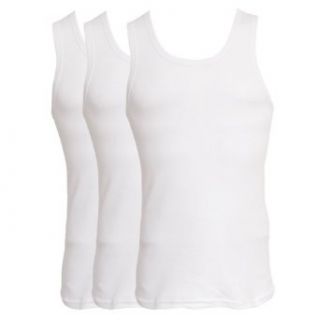 Mens Underwear   Heavy Weight 100% Cotton Sleeveless Vest (Pack of 3) (Chest 38 40inch, 97 102cm (Medium)) (White) Sports & Outdoors