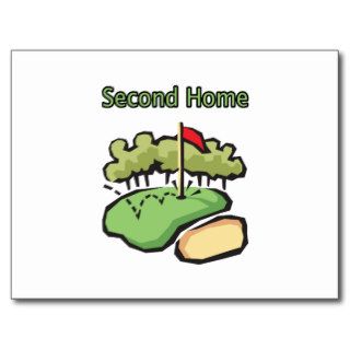 "Second Home" Golf Design Post Cards