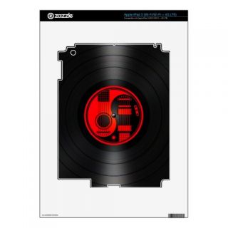 Red and Black Yin Yang Guitars Vinyl Graphic iPad 3 Decal