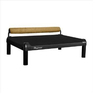 Dog Sleeper with a Anodized Frame Size Small (18" L x 26" W), Color Black, Bolster Color Tan  Pet Beds 