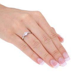 Miadora 10k White Gold Oval cut Tanzanite and Diamond Accent Ring Miadora Gemstone Rings