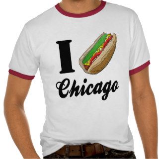 I Love Chicago Hot Dogs Tees