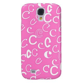 Bubble Gum Pink Letter C Galaxy S4 Cases