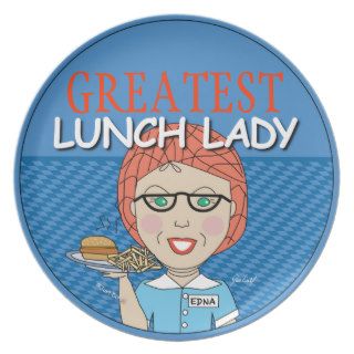 Lunch Lady Award   Customizable Dinner Plates