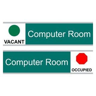Computer Room Engraved Sign EGRE 280 SLIDE WHTonGreen Wayfinding  Business And Store Signs 