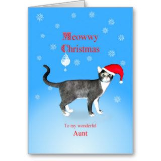 For your aunt, Meowwy Christmas cat Greeting Cards