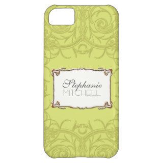Art Deco Nouveau Lace n Gold Look Personalized Case For iPhone 5C