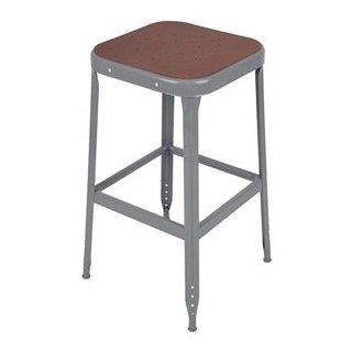 Square Stool, Gray, 26 In