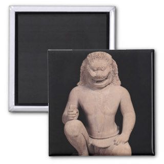 Lion headed guardian, Banteay Srei Style, c.967 Magnet