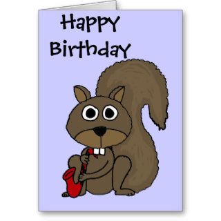 AN  Funny Squirrel Playing the Saxophone Greeting Cards