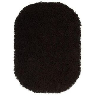 Home Decorators Collection Ultimate Shag Black 5 ft. x 7 ft. Oval Area Rug 2987890210