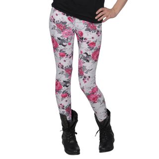 Journee Collection Juniors Rose Pattern Ankle length Leggings Journee Collection Casual Pants