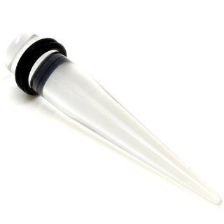Clear Stretching Ear Taper Acrylic ~ 00G ~ 10mm ~ Sold Individually Tapered Body Piercing Plugs Jewelry