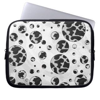 Cow Black and White Print Laptop Computer Sleeve