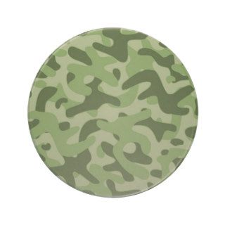 Light Green Camouflage Pattern Drink Coasters