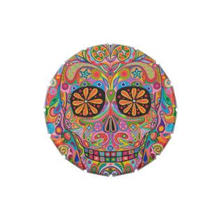 Psychedelic Sugar Skull Candy Tin  Day of the Dead