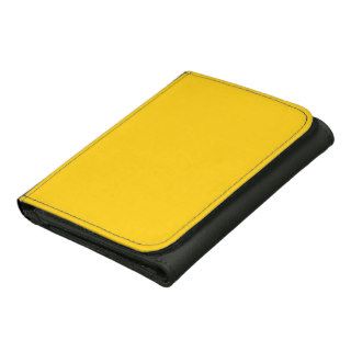 Tangerine Yellow & Black High Quality Colorful Leather Tri fold Wallet