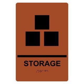 ADA Storage With Symbol Braille Sign RRE 905 BLKonCanyon Wayfinding  Business And Store Signs 