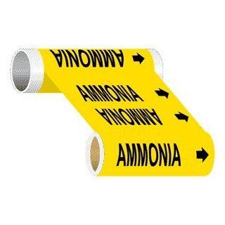 ASME A13.1 Ammonia Black On Yellow Label PIPE 23065 WR BLKonYLW  