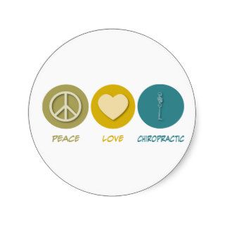 Peace Love Chiropractic Round Stickers