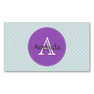 Artistic Retro Polka Dots Blue White Purple Business Card