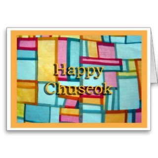 Happy Chuseok Korea Pojagi Greeting Cards