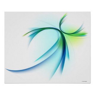 Curved shape on white background posters