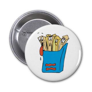 silly cartoon french fries buttons