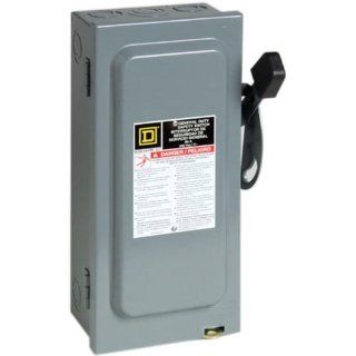 Square D by Schneider Electric D322N 60 Amp 240 Volt Three Pole Indoor General Duty Fusible Safety Switch with Neutral   Circuit Breakers  