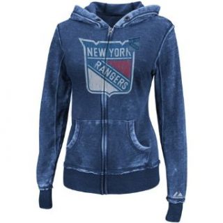 NHL Majestic New York Rangers Ladies Delayed Call Full Zip Hoodie   Royal Blue (X Large) Clothing