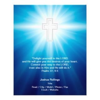 Christian Cross on blue background Personalized Flyer