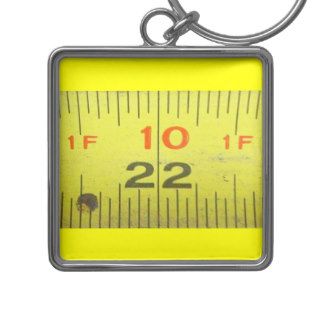 Yellow Metal Tape Measure Keychain