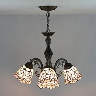 60W Classic Tiffany Style Chandelier with 3 Lights    