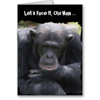 Getting Older birthday humor, no stud, sad ape Greeting Card