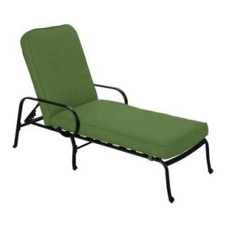 Hampton Bay Fall River Adjustable Patio Chaise Lounge with Moss Cushion D11034 C