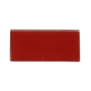 Splashback Tile Contempo Lipstick Red Frosted Glass Tile Sample L5B12 GLASS TILE