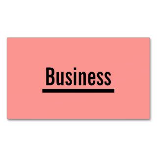 Bold Border Minimal Salmon Pink Business Card