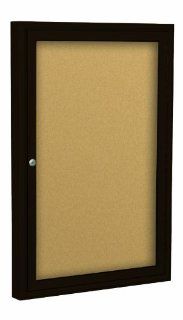 Outdoor Enclosed Bulletin Board 2x3 1 door   COFFEE  Enclosed Display Case 