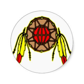 Native American Indian Round Stickers