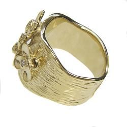 Adee Waiss 18k Goldplated Clear Crystal Cherry Blossom Ring Adee Waiss Crystal, Glass & Bead Rings
