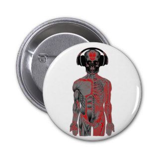 Skeleton Head Phones Lucky Eight Ball Eyes Red Buttons
